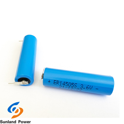 Baterai Biru LiSOCl2 ER14505S 3.6V 1.8AH Baterai Suhu Tinggi