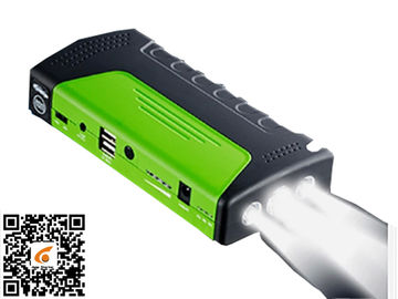 Green Portable Car Jump Starter Led Light Obor / Sos / Strobe 3 In 1 Jump Starter Dan Power Supply