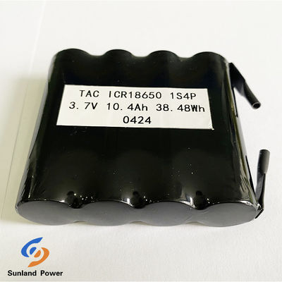 Akumulator 18650 1S4P 3.7V 10.4Ah Baterai lithium ion untuk panel api dengan Nikel Tab