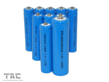 Biru PVC 3.2V LiFePO4 Battery AA 14500 600mah Untuk Lampu Tenaga Surya Dan LED