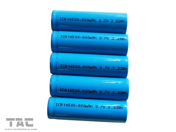 Baterai Silinder 3.7V 14500 / AA Isi Ulang Berkapasitas Tinggi