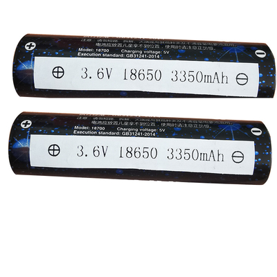 Baterai Li Ion Silinder OEM ICR18650 3.6V 3350mah Dengan Terminal USB