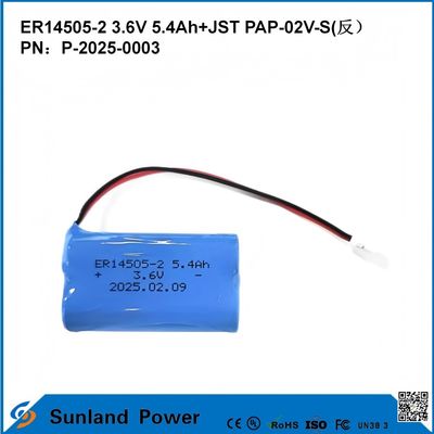 3.6V 5.4AH ER14505-2 Baterai utama Tegangan kerja tinggi dan stabil umur panjang