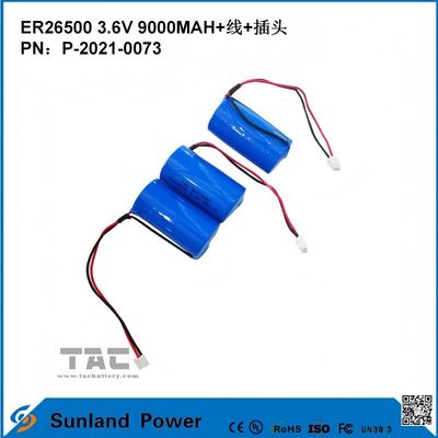 3.6V 9AH ER26500 Baterai utama Tegangan operasi tinggi dan stabil umur panjang yang kuat