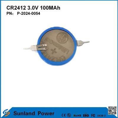 CR2412 3.0V 100MAH Baterai Li-MnO2 Umur panjang