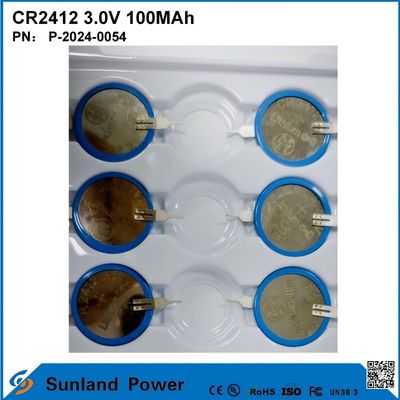 CR2412 3.0V 100MAH Baterai Li-MnO2 Umur panjang