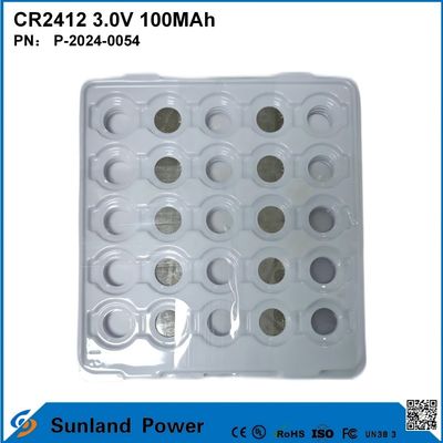 CR2412 3.0V 100MAH Baterai Li-MnO2 Umur panjang