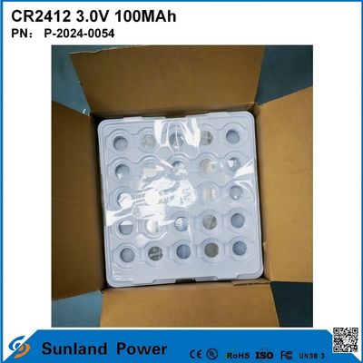 CR2412 3.0V 100MAH Baterai Li-MnO2 Umur panjang