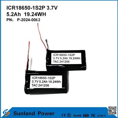 ICR18650-1S2P 3.7V 5.2AH 19.24WH Baterai isi ulang