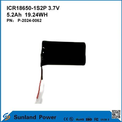 ICR18650-1S2P 3.7V 5.2AH 19.24WH Baterai isi ulang