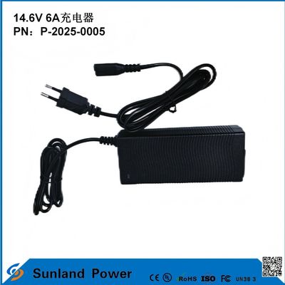 14.6V 6A Charger, Kompatibel dengan 12.8V/14.4V Lithium Iron Phosphate (LiFePO4) Baterai Charger, dirancang khusus untuk alat listrik / charger listrik Efisien, kompatibel dengan beberapa perangkat