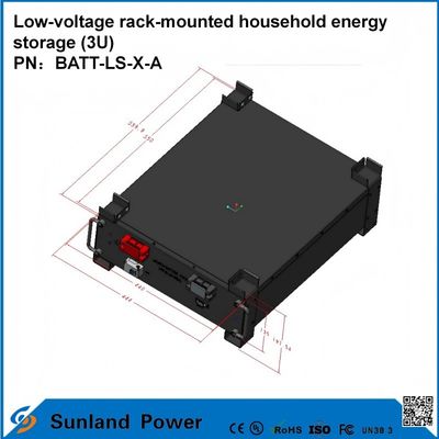 3U Low-Voltage Intelligent Control Home Energy Storage All-in-One Butler LiFePO4 51.2V 50A 5120Wh16S1P Prismatic LFP Baterai dengan shell aluminium 3.2V/100Ah umur siklus 4000 siklus