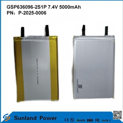 Baterai lithium-ion yang dapat diisi ulang GSP636096-2S1P 7.4V Dan 5000mAh Untuk Power Bank Perangkat Elektronik Luar Ruang Lampu senter Pencahayaan Peralatan Elektronik Kecil