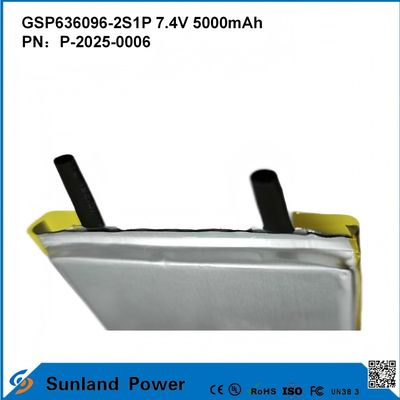 Baterai lithium-ion yang dapat diisi ulang GSP636096-2S1P 7.4V Dan 5000mAh Untuk Power Bank Perangkat Elektronik Luar Ruang Lampu senter Pencahayaan Peralatan Elektronik Kecil