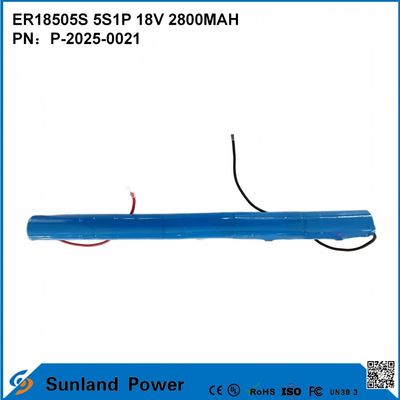 ER18505S 5S1P 18V 2800MAH Baterai tahan suhu tinggi, kapasitas tinggi