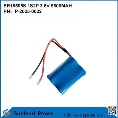 ER18505S 1S2P 3.6V 5600MAH Baterai tahan suhu tinggi, kapasitas tinggi