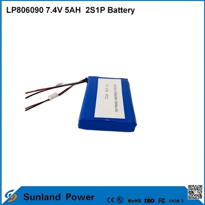 7.4V 5AH LP806090 2S1P Baterai Lithium Ion Polimer Dengan Fungsi I2C Dengan Fuel Gauge
