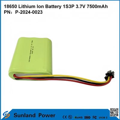 Baterai Lithium Ion 18650 1S3P 3.7V 7500mAh Paket Baterai Li-Ion