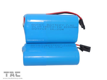 7.4V Lithium Ion Cylindrica Battery LIR18650-2S 7.4V 2200mAh untuk Senter