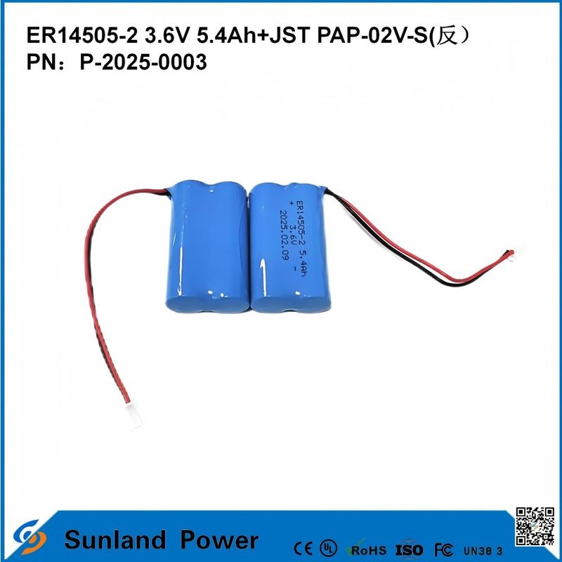3.6V 5.4AH ER14505-2 Baterai utama Tegangan kerja tinggi dan stabil umur panjang