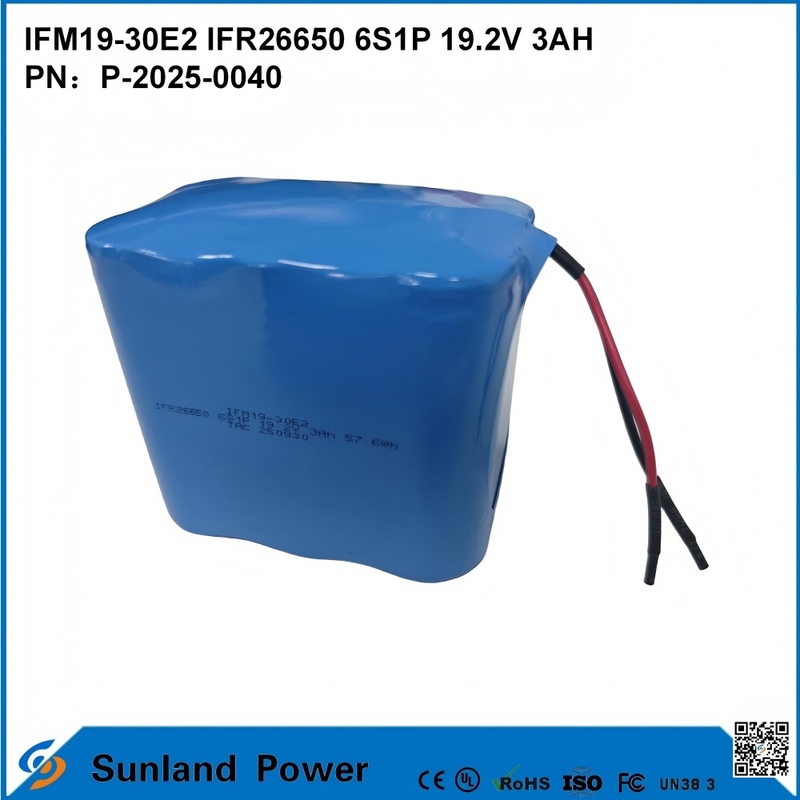 LiFePO4 IFM19-30E2 IFR26650 6S1P 19.2V 3AH BATERI yang digunakan dalam sistem penyimpanan energi, alat listrik