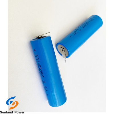 Baterai Biru LiSOCl2 ER14505S 3.6V 1.8AH Baterai Suhu Tinggi